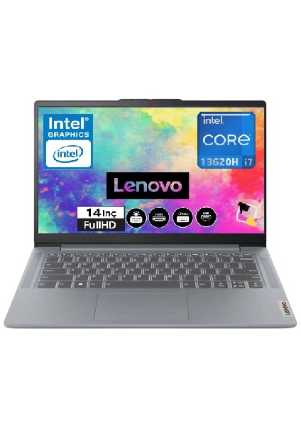Ideapad Slim 3 Intel Core I7-13620H 16GB 1tb SSD Windows 11 Pro 14'' Taşınabilir Bilgisayar 83EL005ATR Snertech Çantalı