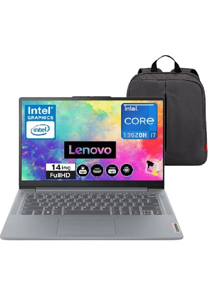 Ideapad Slim 3 Intel Core I7-13620H 16GB 1tb SSD Windows 11 Pro 14'' Taşınabilir Bilgisayar 83EL005ATR Snertech Çantalı