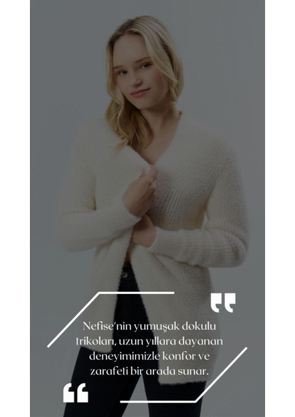 7531 Angora Selanik Örgülü Hırka