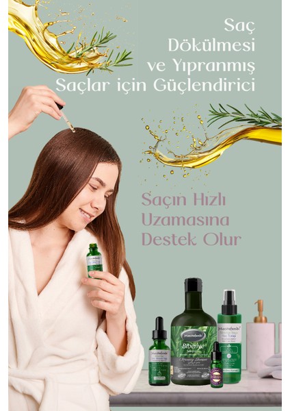 Biberiye Saç Bakım Seti Aura - Biberiye Şampuanı 400 ml + Biberiye Serumu 50 ml + Biberiye Şaç Toniği 150 ml + Biberiye Yağı 10 ml