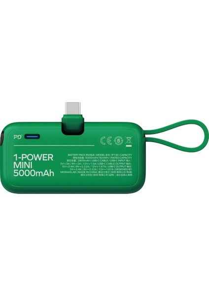 Power Mini 5000 Mah 20W 3 In 1 Usb-C Powerbank