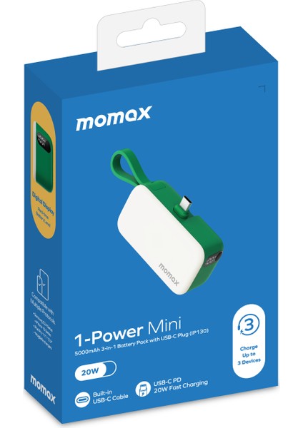 Power Mini 5000 Mah 20W 3 In 1 Usb-C Powerbank