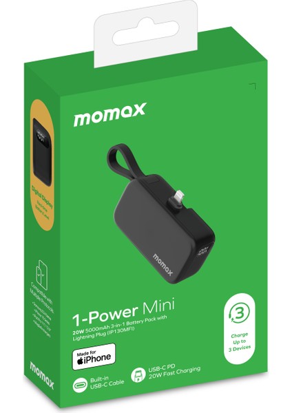 Power Mini 5000 Mah 20W 3 In 1 Lıghtnıng Powerbank