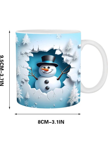 Noel Şişirilebilir Kardan Adam Kupası – Şişkin Tasarımlı Noel Baba Kupası, Noel Için 15OZ ve 11OZ Kahve Kupaları (Yurt Dışından)