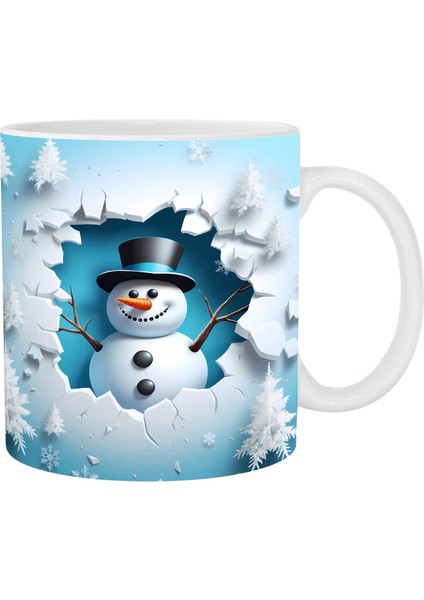 Noel Şişirilebilir Kardan Adam Kupası – Şişkin Tasarımlı Noel Baba Kupası, Noel Için 15OZ ve 11OZ Kahve Kupaları (Yurt Dışından)