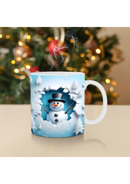Noel Şişirilebilir Kardan Adam Kupası – Şişkin Tasarımlı Noel Baba Kupası, Noel Için 15OZ ve 11OZ Kahve Kupaları (Yurt Dışından)
