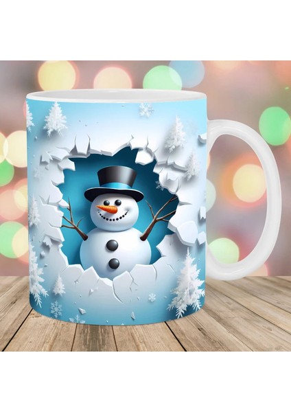 Noel Şişirilebilir Kardan Adam Kupası – Şişkin Tasarımlı Noel Baba Kupası, Noel Için 15OZ ve 11OZ Kahve Kupaları (Yurt Dışından)