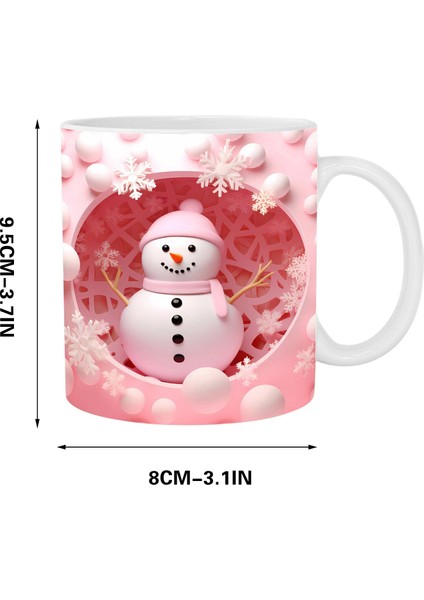 Noel Şişirilebilir Kardan Adam Kupası – Şişkin Tasarımlı Noel Baba Kupası, Noel Için 15OZ ve 11OZ Kahve Kupaları (Yurt Dışından)