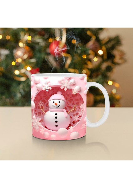 Noel Şişirilebilir Kardan Adam Kupası – Şişkin Tasarımlı Noel Baba Kupası, Noel Için 15OZ ve 11OZ Kahve Kupaları (Yurt Dışından)