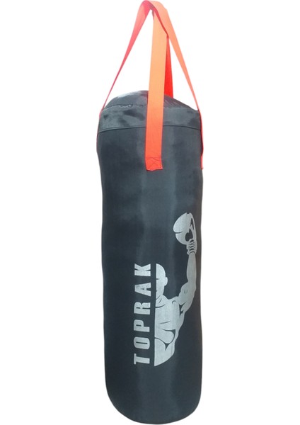 Eldiven Hediyeli Çocuk Boks Torbası 7-9 Yaş Için 50X20 cm Karabina Hediyeli Içi Dolu Toprak Sport
