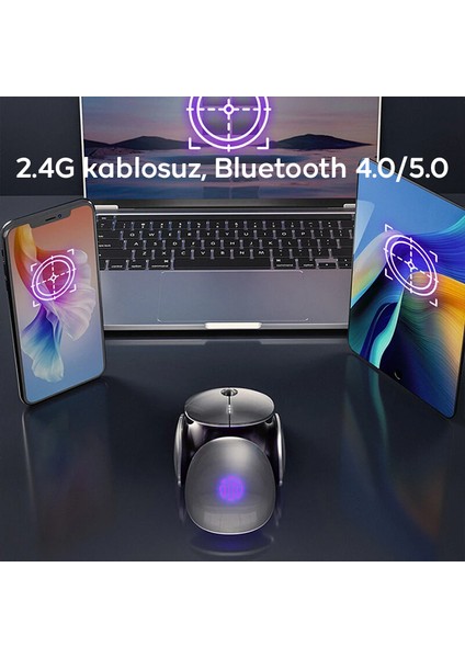 Inphıc X2 Üç Modlu Oyun Faresi 800-2400DPI Rgb Işık 2.4g /bt4.0/bt5.0 Sessiz