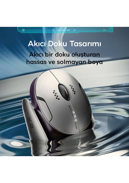 Inphıc X2 Üç Modlu Oyun Faresi 800-2400DPI Rgb Işık 2.4g /bt4.0/bt5.0 Sessiz