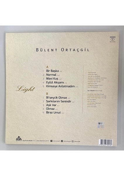 Bülent Ortaçgil - Light LP Plak