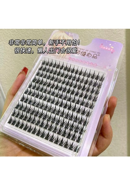 Kadınlar Için 10 Sıra Büyük Kapasiteli Sahte Doğal Kalın Tek Kirpik Kümesi (Yurt Dışından)