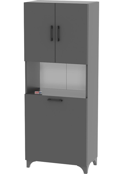 Çok Amaçlı Dolap Banyo Dolabı Kirli Çamaşır Sepeti Dolabı Damla Antrasit