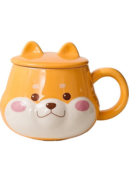 Kapaklı Ay Sevimli Shiba Inu Seramik Bardak Bardak (Yurt Dışından)