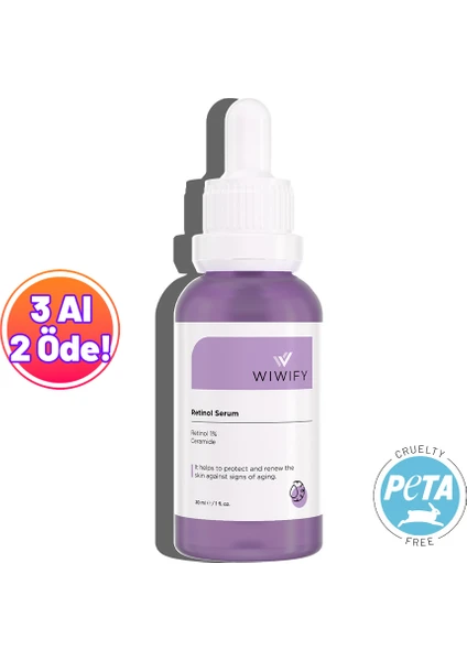 WIWIFY Onarıcı, Besleyici Retinol + Vita-A Serum (1% Retinol + Ceramide) Anti-Aging