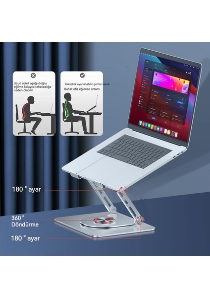 360 Derece Dönebilir Dizüstü Bilgisayar Standı (Yurt Dışından)