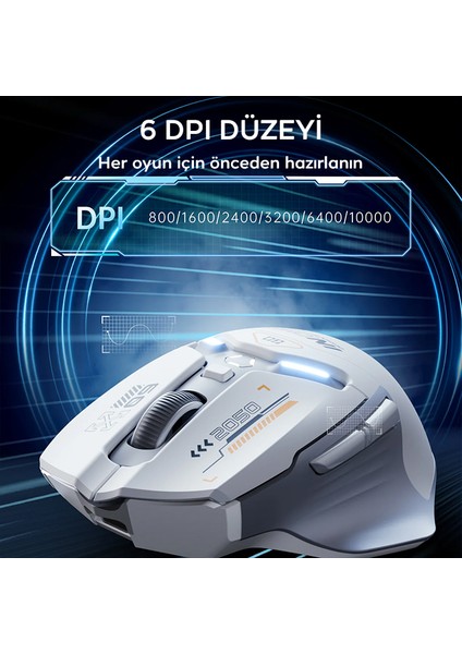 Inphıc In9 Kablosuz Oyun Faresi, Gerçek Üç Modlu Bluetooth/tip-Cwired/2.4g Kablosuz MOUSE,10000 Dpl