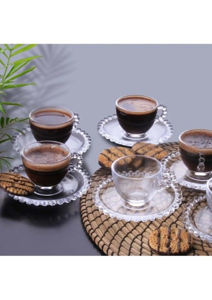 6'Lı Boncuklu Türk Kahvesi Fincanı