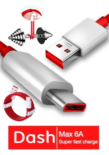 J6 Type-C 6A/66W Şarj ve Data Kablosu -2mt
