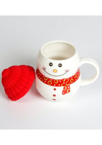 Kırmızı Seramik Kardan Adam Mug 300ML Desenli Kupa Yeni Yıl Yılbaşı Teması fiyatları