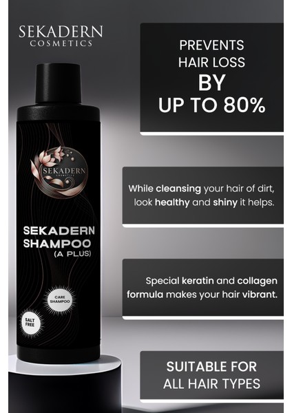 Tuzsuz , Parabensiz - Keratin ve Collagen'li Tüm Saç Tipleri İçin Uygun Şampuan 500ML