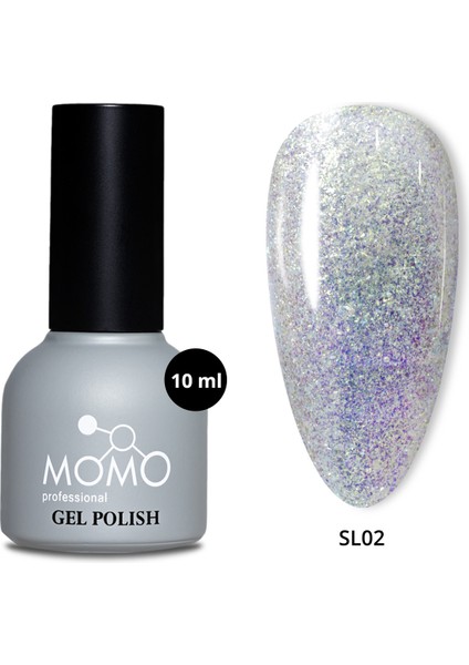 Shimmer Limited Holografik Kalıcı Oje SL02, Rakı Beyazı Altın Yeşil Simli, 10 ml