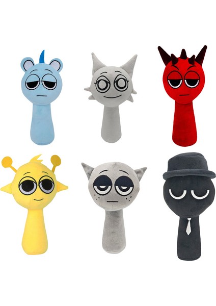 6 Parça Set 25CM Sprunki Oyuncak Peluş Ritim Kutusu Bebek (Yurt Dışından)