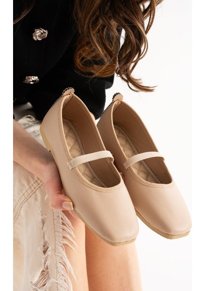 AL-113 Lastikli Babet Günlük Kadın Ayakkabı Ev Babeti