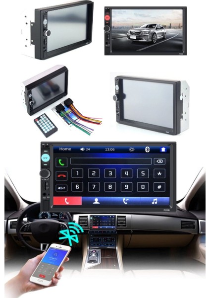 7" Hd Dokunmatik Ekran 2 Dın Araç Multimedya Sistemi fırsatları