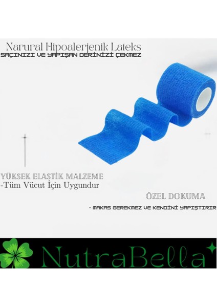 Su Gecirmez 5cm*4.5m Spor Sabitleme Parmak Bilek Bacak Bandaj Kendinden Yapışkanlı 2 Adet modelleri