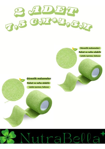 Kendinden Yapışkanlı Coban Bandajlar Spor Nonwoven Su Geçirmez Bilek Ayak Bileği Parmak Koruma Dövme 2 Ad
