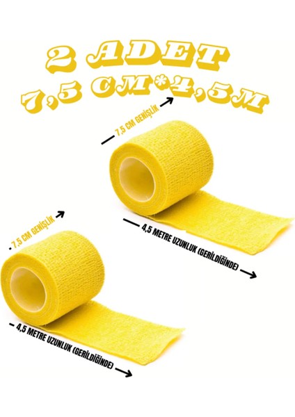 Kendinden Yapışkanlı Coban Bandajlar Spor Nonwoven Su Geçirmez Bilek Ayak Bileği Parmak Koruma Dövme 2 Ad
