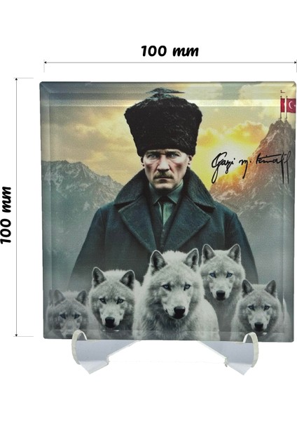 Mustafa Kemal Atatürk Temalı Camtablo 3'lü Set - Avantajlı Paket