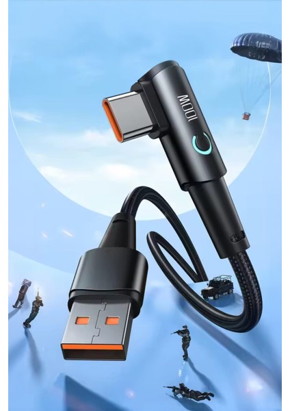J28 Type-C 90 Derece 6A/100W/480MBPS Şarj ve Data Kablosu -2mt