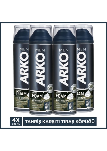 Men Anti-Irritation Tahriş Karşıtı Erkek Tıraş Köpüğü 4X200 ml