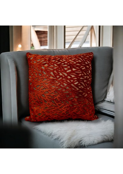 Punch Desen, Şönil Kumaş Kırlent Kılıfı 45 x 45 cm