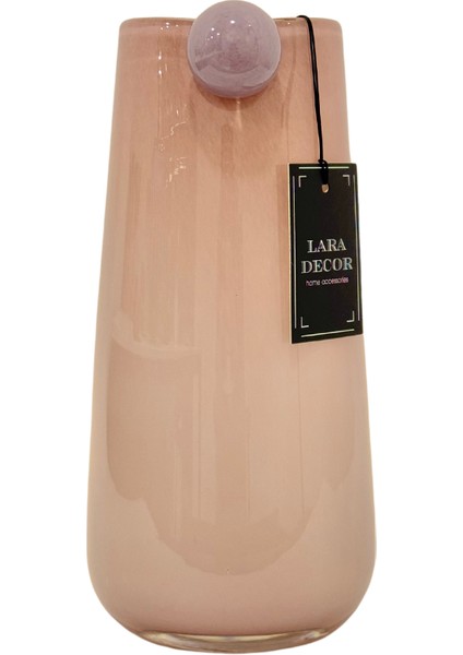 Pembe Cam Boncuk Vazo