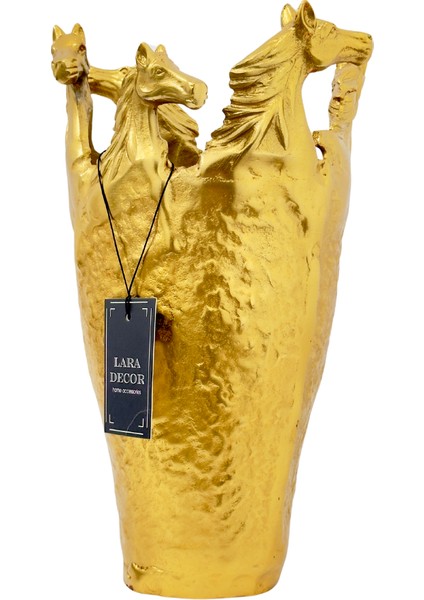 Döküm Gold Atlı Vazo