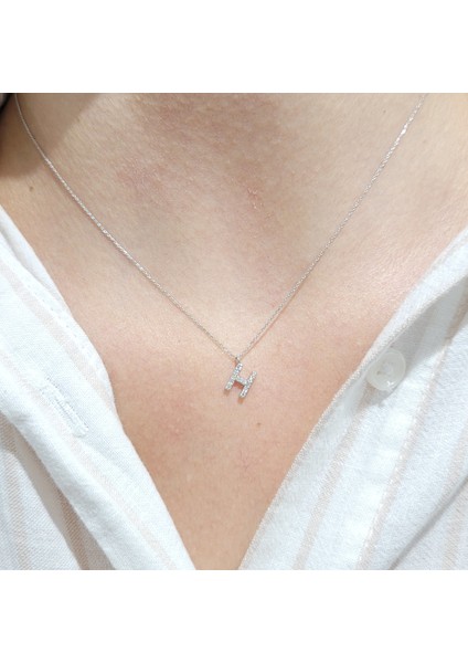 I'm Diamond H Harfi Pırlanta Kolye