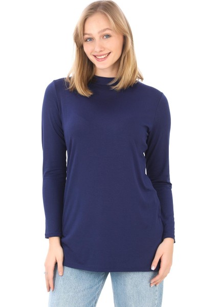 Viskon Dik Yaka Tunik-Lacivert