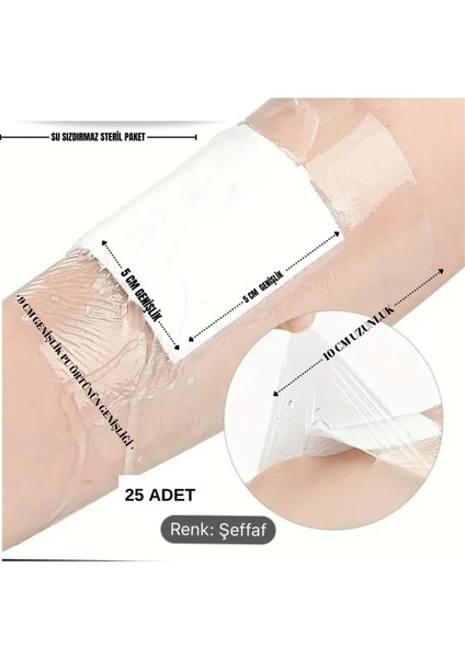 Su Geçirmez Şeffaf Pu Film Pedli Örtü- Deniz,havuz,banyo Örtüleri 9cm * 10 cm (25 Adet)