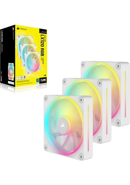 Corsaır Icue Lınk LX120 Rgb 120MM Rgb Fan, Triple Fan Kit - White (CO-9051030-WW)