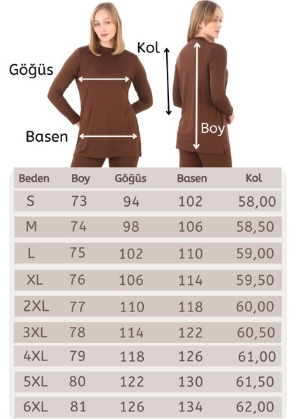 Viskon Dik Yaka Tunik-Kahverengi indirimleri