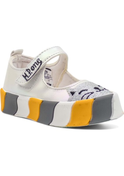 Mp 251-3445 Kız Çocuk Canvas Ayakkabı Beyaz-Sarı