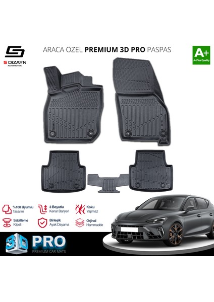 Cupra Leon 3D Pro Havuzlu Paspas 2023 Üzeri A+ Kalite