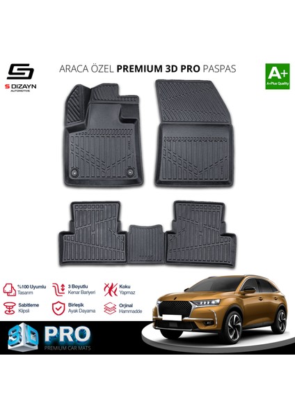 Ds Ds7 Crossback 3D Pro Havuzlu Paspas 2018-2022 A+ Kalite