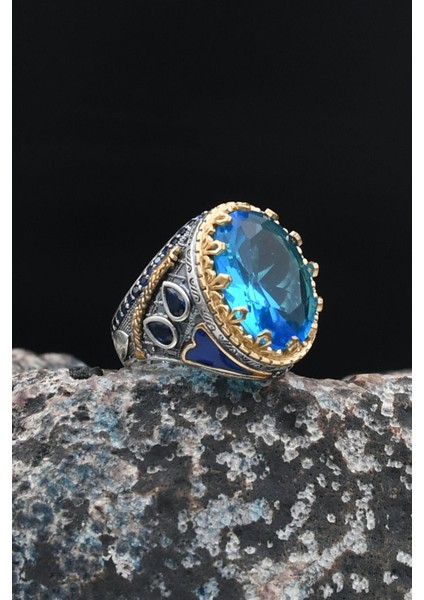Aquamarine (Aqua Marin) Taşlı Tesbih ve 925 Ayar Gümüş Erkek Yüzüğü Aquamarine (Aqua Marin) Taşlı 901421 indirimleri
