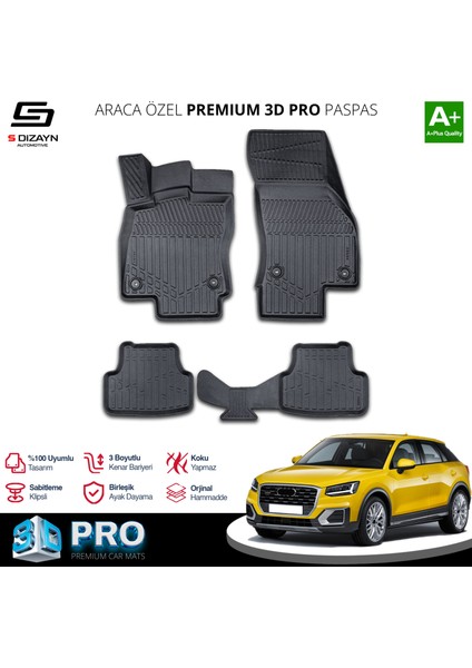 Audi Q2 3D Pro Havuzlu Paspas 2017-2023 A+ Kalite
